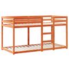 vidaXL viaszbarna tömör fenyőfa ágy emelettel és tetővel 75 x 190 cm