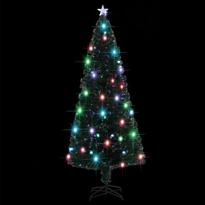 vidaXL száloptikás megvilágított karácsonyfa állvánnyal 210 cm