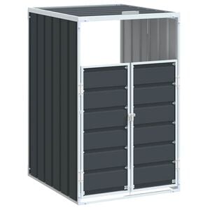 vidaXL antracit ac&eacute;l kerekes szemetes t&aacute;rol&oacute; 1 szemeteskuk&aacute;hoz 72 x 81 x 115 cm