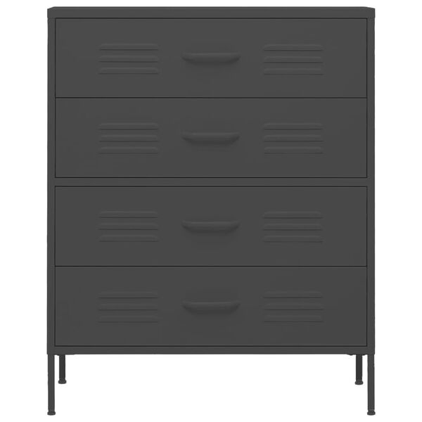 vidaXL antracitszürke acél fiókos szekrény 80 x 35 x 101,5 cm