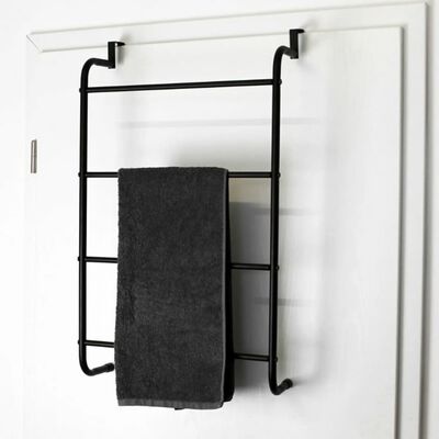 Bathroom Solutions fekete fém függő ajtó törülközőtartó