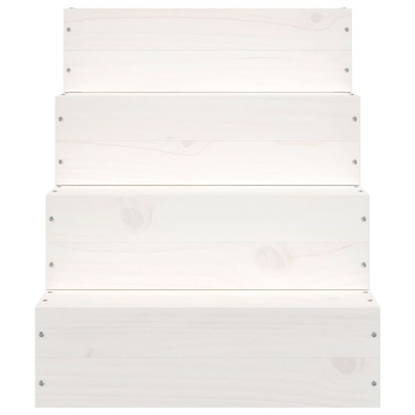 vidaXL feh&eacute;r t&ouml;m&ouml;r fenyőfa kis&aacute;llat l&eacute;pcső 40 x 49 x 47 cm