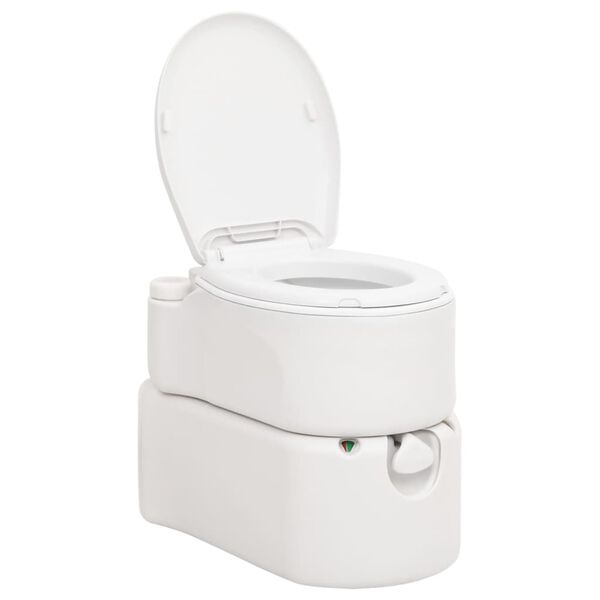 vidaXL feh&eacute;r be&eacute;p&iacute;tett HDPE &eacute;s zom&aacute;nc kemping WC 24+17 L