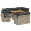 vidaXL 9 r&eacute;szes sz&uuml;rke polyrattan kerti &uuml;lőgarnit&uacute;ra p&aacute;rn&aacute;kkal
