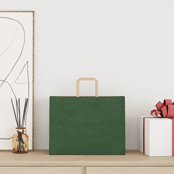 vidaXL 50 db z&ouml;ld pap&iacute;rzacsk&oacute;k foganty&uacute;kkal 32x17x25 cm