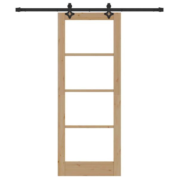 vidaXL Csúszó ajtó ORKDAL Természetes és fekete 78 x 202 cm