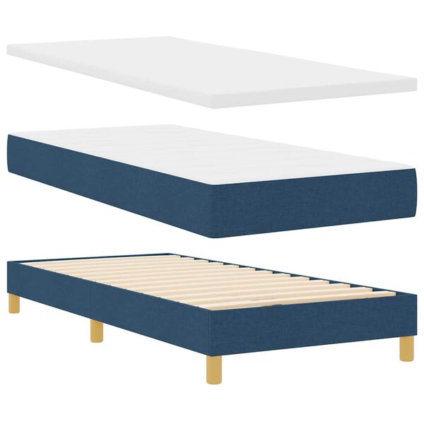 vidaXL Boxrug&oacute;s &aacute;gy matracmal fejt&aacute;ml&aacute;val K&eacute;k 200 x 80 cm Poli&eacute;szter