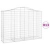 vidaXL 13 db &iacute;ves horganyzott vas gabion kos&aacute;r 200x50x140/160 cm