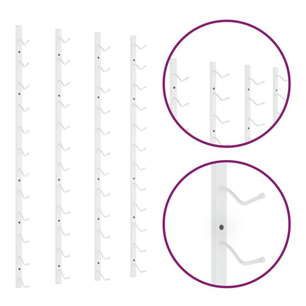 vidaXL 2 db fehér vas falra szerelhető bortartó állvány 12 palacknak