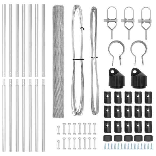 vidaXL Ker&iacute;t&eacute;soszlop Ez&uuml;st 10 x 1,5 m (25 mm h&aacute;l&oacute;) Ac&eacute;l