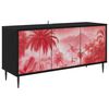 vidaXL TV szekr&eacute;ny AACHEN 102 x 33 x 51 cm Fekete T&ouml;lgy Szerelt Fa