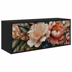 vidaXL Fals&iacute;that&oacute; TV Szekr&eacute;ny BORNE 102 x 33 x 40 cm Fekete T&ouml;lgy
