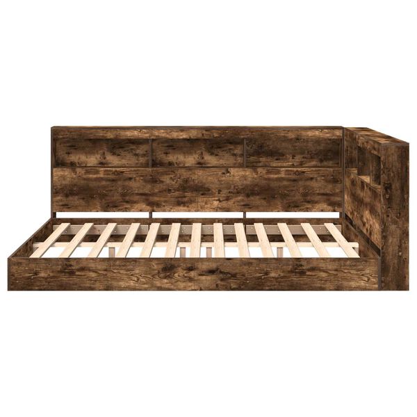 vidaXL K&ouml;nyvespolcos &Aacute;gy t&aacute;rol&oacute;val F&uuml;st&ouml;lt t&ouml;lgy 140 x 200 cm Faanyag