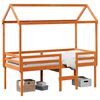 vidaXL viaszbarna t&ouml;m&ouml;r fenyőfa magas&iacute;tott &aacute;gy tetővel 75 x 190 cm