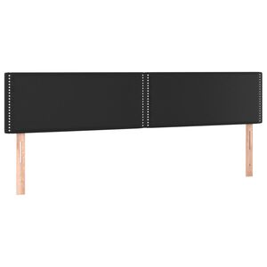 vidaXL fekete műbőr fejt&aacute;mla 200 x 5 x 78/88 cm