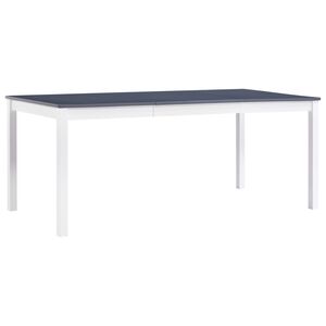 vidaXL feh&eacute;r &eacute;s sz&uuml;rke fenyőfa &eacute;tkezőasztal 180 x 90 x 73 cm