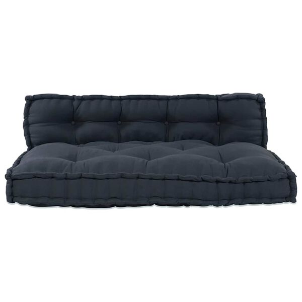 vidaXL Pallet Sofa P&aacute;rna 2 pcs Antracitsz&uuml;rke 120 x 80 x 38 cm Sz&ouml;vet