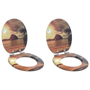 vidaXL L&aacute;gy z&aacute;r&oacute;d&aacute;s&uacute; WC &uuml;lőke 2 pcs Narancss&aacute;rga 44 x 38 cm MDF lap