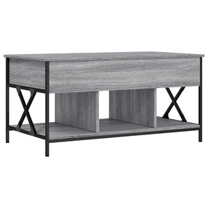 vidaXL sz&uuml;rke sonoma szerelt fa &eacute;s f&eacute;m doh&aacute;nyz&oacute;asztal 100 x 55 x 50 cm