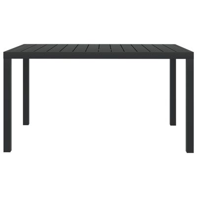 vidaXL fekete alumínium és WPC kerti asztal 150 x 90 x 74 cm