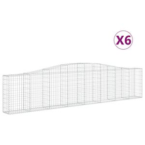 vidaXL 6 db &iacute;ves horganyzott vas gabion kos&aacute;r 400x30x80/100 cm