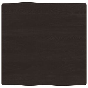 vidaXL s&ouml;t&eacute;tbarna kezelt t&ouml;m&ouml;r asztallap 60x60x(2-4) cm