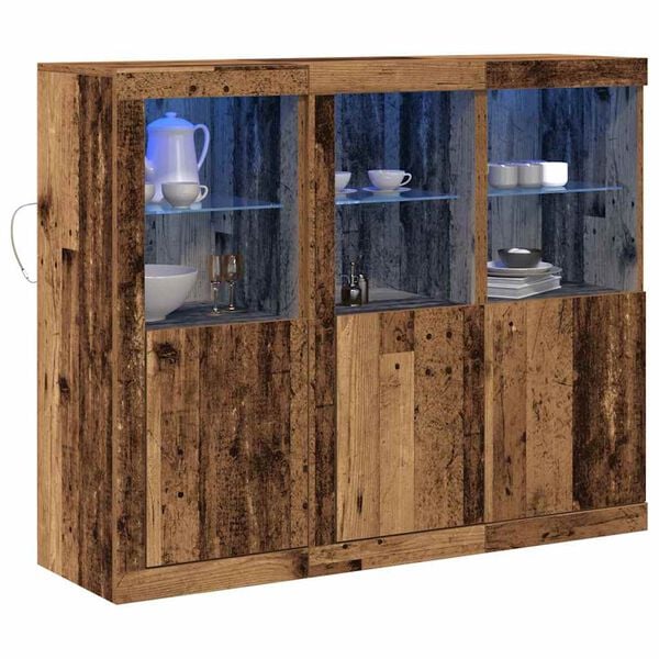 vidaXL LED t&aacute;lal&oacute; 3 pcs &Ouml;reg fa 123 x 37 x 100 cm Faanyag