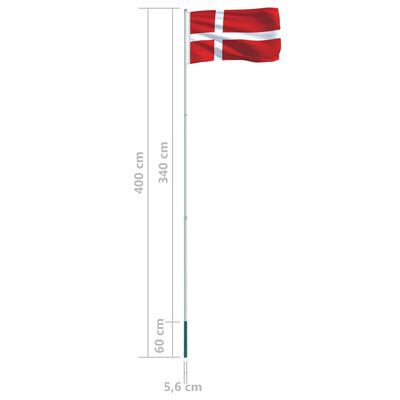 vidaXL dán zászló alumíniumrúddal 4 m
