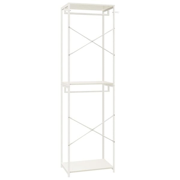 vidaXL feh&eacute;r f&eacute;m &eacute;s forg&aacute;cslap szekr&eacute;ny 60 x 40 x 213 cm