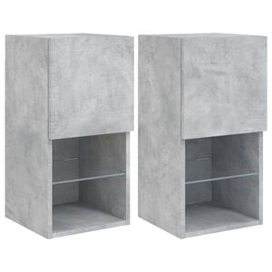 vidaXL 2 db betonsz&uuml;rke TV-szekr&eacute;ny LED-l&aacute;mp&aacute;kkal 30,5 x 35 x 40 cm
