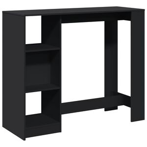 vidaXL fekete szerelt fa b&aacute;rasztal polccal 124 x 46 x 103,5 cm