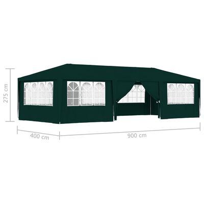 vidaXL zöld rendezvénysátor oldalfalakkal 4 x 9 m 90 g/m²