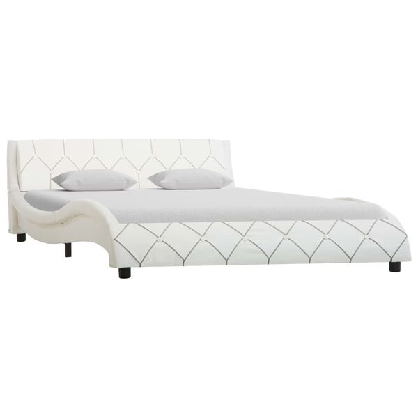 vidaXL feh&eacute;r műbőr &aacute;gykeret 140 x 200 cm