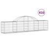 vidaXL 10 db &iacute;ves horganyzott vas gabion kos&aacute;r 200x30x40/60 cm