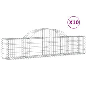 vidaXL 10 db &iacute;ves horganyzott vas gabion kos&aacute;r 200x30x40/60 cm