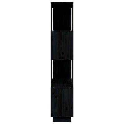 vidaXL fekete tömör fenyőfa könyvszekrény/térelválasztó 80x25x132 cm