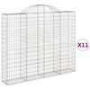 vidaXL 11 db &iacute;ves horganyzott vas gabion kos&aacute;r 200x30x160/180 cm