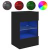 vidaXL fekete fali TV-szekr&eacute;ny LED-vil&aacute;g&iacute;t&aacute;ssal 40x30x60,5 cm