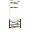vidaXL Kab&aacute;thorog polcokkal Sonoma t&ouml;lgy 75 x 34 x 184 cm Szerelt fa