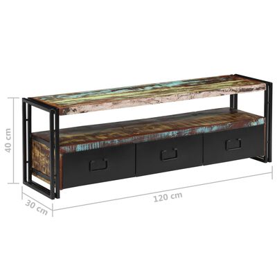 vidaXL tömör újrahasznosított fa TV-szekrény 120 x 30 x 40 cm