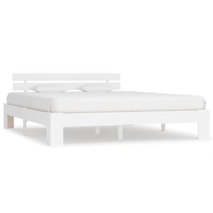 vidaXL feh&eacute;r t&ouml;m&ouml;r fenyőfa &aacute;gy matrac n&eacute;lk&uuml;l 180 x 200 cm
