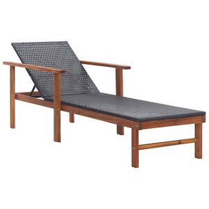 vidaXL fekete polyrattan &eacute;s t&ouml;m&ouml;r ak&aacute;cfa napoz&oacute;&aacute;gy