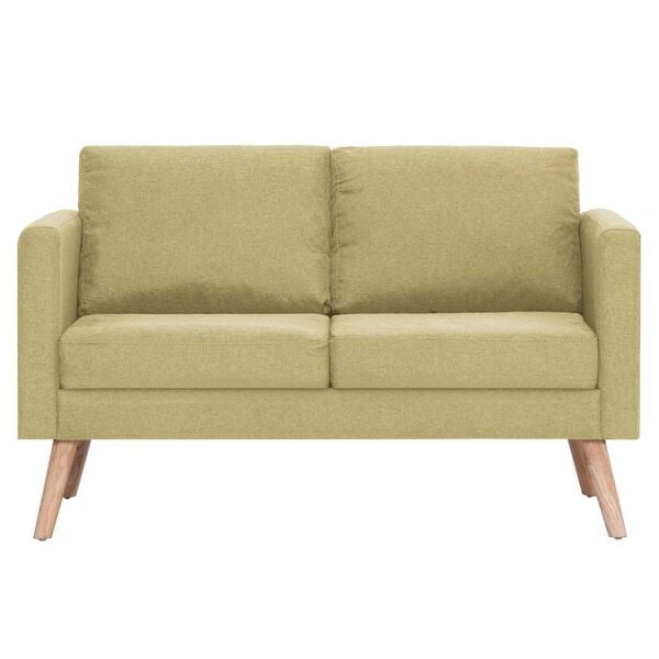 vidaXL 2-személyes zöld szövetkanapé