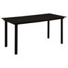 vidaXL fekete ac&eacute;l &eacute;s &uuml;veg kerti &eacute;tkezőasztal 150 x 80 x 74 cm