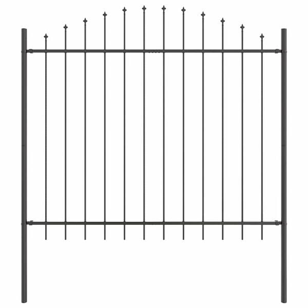 vidaXL Kerti Kerítés Szürke 170 x 125 cm Porszórt acél