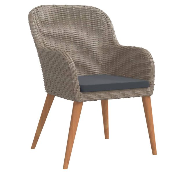 vidaXL 3 részes barna kerti étkezőgarnitúra párnákkal