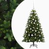 vidaXL Műfenyő g&ouml;mb&ouml;kkel 120 cm 150 LED Meleg feh&eacute;r PVC &eacute;s f&eacute;m Z&ouml;ld