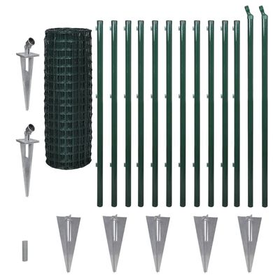 vidaXL Euro Fence zöld acélkerítés 25 x 1,2 m
