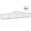 vidaXL 20 db &iacute;ves horganyzott vas gabion kos&aacute;r 300x30x40/60 cm