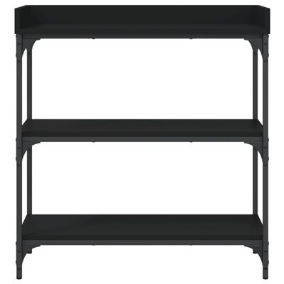 vidaXL fekete tálalóasztal polcokkal 75 x 30 x 80 cm